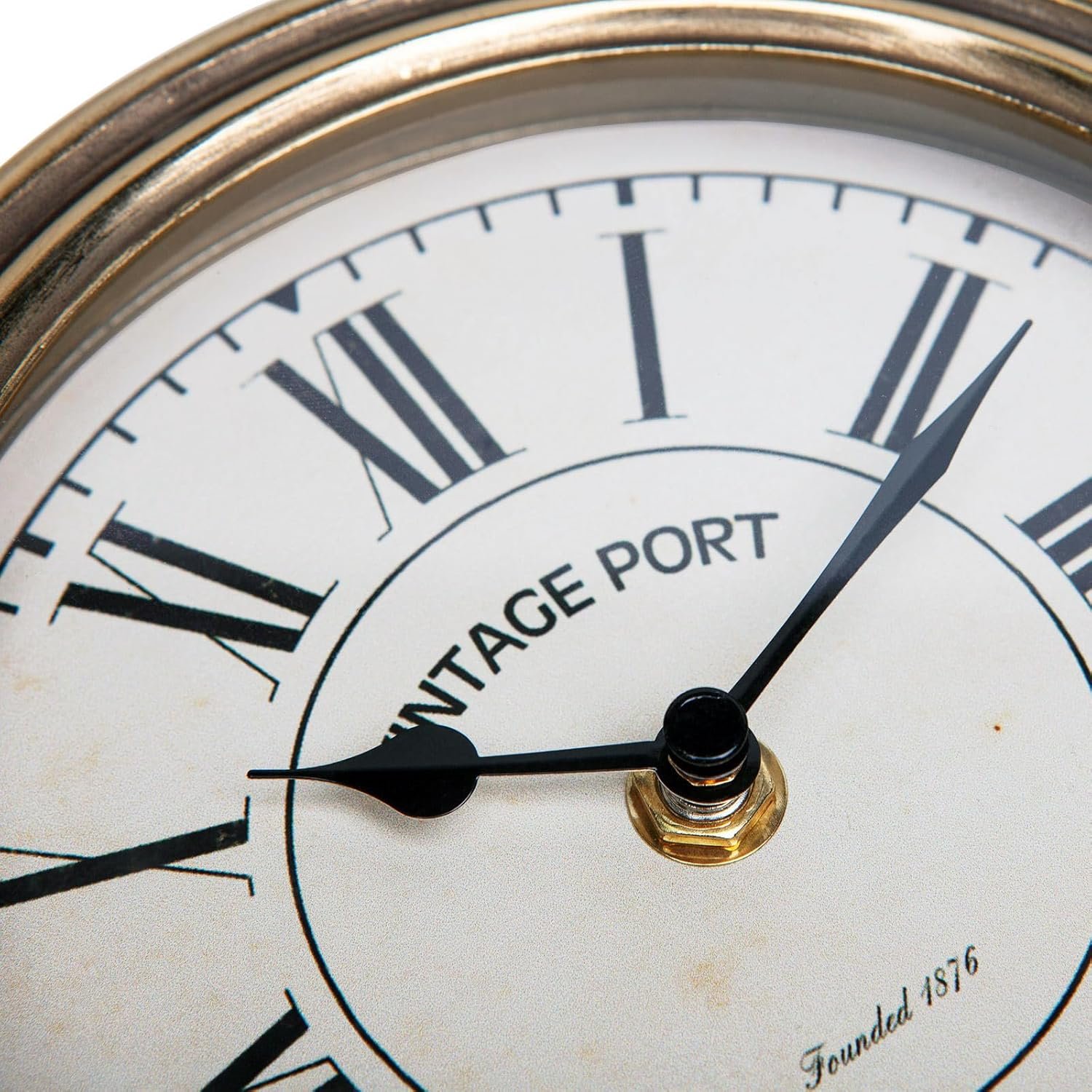 NIKKY HOME Vintage Gold Mantle Clock, Silent Non-Ticking Battery Operated Rustic Table Desk Shelf Clock for Living Room Decor - Image 6