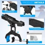 PLUSINNO 1/2/4 Pack Fishing Rod Holders for Boat, Fishing Rod Holder with Enlarge Clamp, Innovative Dual-V Shaped Design, Fit Round/Square Tube Boat Fishing, Fishing Gear, Fishing Gifts for Men - Image 5