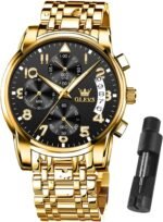 OLEVS Mens Watches Waterproof Stainless Steel Adjustable Bracelet Watch Quartz Analog Watch for Men Fashion Business Classic Mens's Wrist watch's Casual Watches Gold/Blue/Black/White/Face/Dial - Image 2