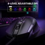 TECKNET Wired Gaming Mouse, 12,800 DPI with Optical Sensor, 8 Programmable Buttons, 13 RGB Backlit Modes, Ergonomic Design, Custom Software Gaming Mice for Laptop,PC - Image 3