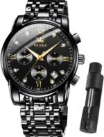 OLEVS Mens Watches Waterproof Stainless Steel Adjustable Bracelet Watch Quartz Analog Watch for Men Fashion Business Classic Mens's Wrist watch's Casual Watches Gold/Blue/Black/White/Face/Dial - Image 2