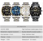 OLEVS Mens Watches Waterproof Stainless Steel Adjustable Bracelet Watch Quartz Analog Watch for Men Fashion Business Classic Mens's Wrist watch's Casual Watches Gold/Blue/Black/White/Face/Dial - Image 4