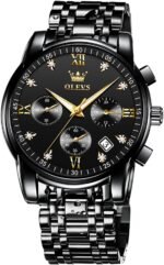 OLEVS Mens Watches Waterproof Stainless Steel Adjustable Bracelet Watch Quartz Analog Watch for Men Fashion Business Classic Mens's Wrist watch's Casual Watches Gold/Blue/Black/White/Face/Dial - Image 7