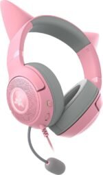 Razer Kraken Kitty V2 USB Wired RGB Headset: Chroma Kitty Ears - Stream Reactive Lighting - HyperClear Cardioid Mic - Triforce 40 mm Drivers - 7.1 Surround Sound - Quartz Pink (Renewed) - Image 3
