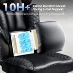 COMHOMA Big and Tall Office Chair Heavy Duty Gaming Chair with Deluxe Embossing Leather High Back Wider Ergonomic Computer Chair with Foot Rest 150°Reclining Pocket Spring Lumbar Support - Image 4