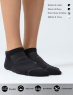 CS CELERSPORT Men's Ankle Running Socks with Cushion Low Cut Athletic Tab Socks for Men Women 6 Pack - Image 4