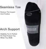 CS CELERSPORT Men's Ankle Running Socks with Cushion Low Cut Athletic Tab Socks for Men Women 6 Pack - Image 5