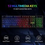 Gaming LED Keyboard Mouse Headset and Mousepad Bundle, CHONCHOW Wired Rainbow LED Light Up Gaming Keyboard Mouse Headset, Value 4 in 1 Game Set for Xbox PS4 PS5 PC Laptop Gamer - Image 3