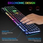 Gaming LED Keyboard Mouse Headset and Mousepad Bundle, CHONCHOW Wired Rainbow LED Light Up Gaming Keyboard Mouse Headset, Value 4 in 1 Game Set for Xbox PS4 PS5 PC Laptop Gamer - Image 4