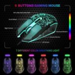Gaming LED Keyboard Mouse Headset and Mousepad Bundle, CHONCHOW Wired Rainbow LED Light Up Gaming Keyboard Mouse Headset, Value 4 in 1 Game Set for Xbox PS4 PS5 PC Laptop Gamer - Image 5