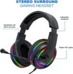 Gaming LED Keyboard Mouse Headset and Mousepad Bundle, CHONCHOW Wired Rainbow LED Light Up Gaming Keyboard Mouse Headset, Value 4 in 1 Game Set for Xbox PS4 PS5 PC Laptop Gamer - Image 6