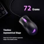 ASUS ROG Gladius III Core Wired Gaming Mouse – Right-Handed Ergonomic, 72g, 12K DPI, ROG Paracord, Push-Fit Switch Sockets/Hot-Swappable Switches, Gear Link Web-Based Configuration, PC/Mac Support - Image 3