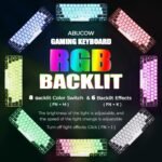 abucow Gaming Keyboard Minimalist Portable Wired Ultra-Compact Mini Imitation 61 Keys RGB Backlit Keyboard (White-Black) - Image 3