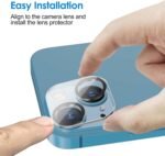 JETech Camera Lens Protector for iPhone 13 6.1-Inch and iPhone 13 mini 5.4-Inch, 9H Tempered Glass, HD Clear, Anti-Scratch, Case Friendly, Does Not Affect Night Shots, 3-Pack - Image 5