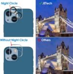JETech Camera Lens Protector for iPhone 13 6.1-Inch and iPhone 13 mini 5.4-Inch, 9H Tempered Glass, HD Clear, Anti-Scratch, Case Friendly, Does Not Affect Night Shots, 3-Pack - Image 7