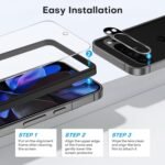 OMOTON 3+2 Pack for Google Pixel 9 Pro XL Screen Protector 6.8 Inch, 3 Tempered Glass Film & 2 Camera Lens Protector, Bubble-free, HD Clear, Not for 9 Pro/ 9 - Image 5