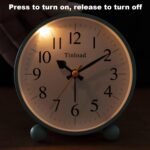 4.5" Vintage Retro Analog Alarm Clock, Super Silent Non Ticking Small Clock with Manual Light, Snooze, Battery Operated, for Living Room, Bedroom, Bedside, Desk(Green) - Image 4