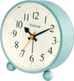4.5" Vintage Retro Analog Alarm Clock, Super Silent Non Ticking Small Clock with Manual Light, Snooze, Battery Operated, for Living Room, Bedroom, Bedside, Desk(Green) - Image 6