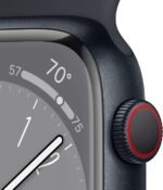 Apple Watch Series 8 [GPS + Cellular, 45mm] - Midnight Aluminum Case with Midnight Sport Band, M/L (Renewed) - Image 4