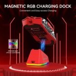 ATTACK SHARK X11 Lightweight Wireless Gaming Mouse with RGB Charging Dock,Tri-Mode-2.4G/USB-C Wired/BT,22K DPI,PAW3311 Optical Sensor,HUYU Switch, 5 programmable Buttons for PC/Mac(Red&Sticker) - Image 5