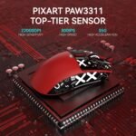 ATTACK SHARK X11 Lightweight Wireless Gaming Mouse with RGB Charging Dock,Tri-Mode-2.4G/USB-C Wired/BT,22K DPI,PAW3311 Optical Sensor,HUYU Switch, 5 programmable Buttons for PC/Mac(Red&Sticker) - Image 6