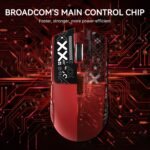 ATTACK SHARK X11 Lightweight Wireless Gaming Mouse with RGB Charging Dock,Tri-Mode-2.4G/USB-C Wired/BT,22K DPI,PAW3311 Optical Sensor,HUYU Switch, 5 programmable Buttons for PC/Mac(Red&Sticker) - Image 8