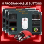 ATTACK SHARK X11 Lightweight Wireless Gaming Mouse with RGB Charging Dock,Tri-Mode-2.4G/USB-C Wired/BT,22K DPI,PAW3311 Optical Sensor,HUYU Switch, 5 programmable Buttons for PC/Mac(Red&Sticker) - Image 9