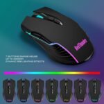 RedThunder K10 Wireless Gaming Keyboard and Mouse Combo, LED Backlit Rechargeable 3800mAh Battery, Mechanical Feel Anti-ghosting Keyboard + 7D 3200DPI Mice for PC Gamer (Black) - Image 7