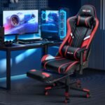 7-Point Massage Gaming Chair, 175° Gaming Recliner with Footrest Ergonomic Computer Office Chair High Back Video Game Chair with Lumbar Support, Upgraded Version, Red - Image 3