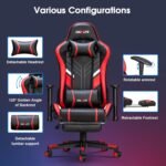7-Point Massage Gaming Chair, 175° Gaming Recliner with Footrest Ergonomic Computer Office Chair High Back Video Game Chair with Lumbar Support, Upgraded Version, Red - Image 9