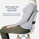 C CUSHION LAB Extra Dense Lumbar Pillow - Patented Ergonomic Multi-Region Firm Back Support for Lower Back Pain Relief - Lumbar Support Cushion with Strap for Office Chair, Car, Sofa, Plane - Black - Image 3
