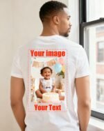 Custom T Shirts with Photo Logo Text, Picture Customized T Shirts, Birthday Anniversary Personalized Gifts for Men Women 3XL Black - Image 4