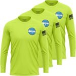 3 Pack Custom Dry Fit Long Sleeve Shirts for Men, Add Your Custom Logo Front & Back Printing, Moisture Wicking Sun Protection UV Workwear T-Shirts Black - Image 9