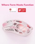 GravaStar Mercury M1 Pro Wireless Gaming Mouse, Lightweight Magnesium Alloy, 26,000 DPI, PAW3395DM Sensor, 5 Programmable Buttons, Support Wired/2.4GHz/BT, Up to 200 Hours Battery Life (Gradient Pink) - Image 4