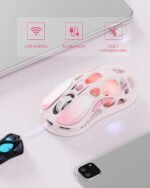 GravaStar Mercury M1 Pro Wireless Gaming Mouse, Lightweight Magnesium Alloy, 26,000 DPI, PAW3395DM Sensor, 5 Programmable Buttons, Support Wired/2.4GHz/BT, Up to 200 Hours Battery Life (Gradient Pink) - Image 5