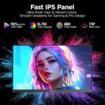 KOORUI 24" Gaming Monitor,180Hz 1ms Fast IPS Monitor, 1440P HDR400 Display, 90% DCI-P3 Color Gamut, Adaptive Sync, Slim Frame, VESA Mountable, HDMI 2.0, DP 1.4, G2421V - Image 7