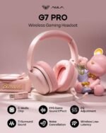 EPOMAKER X Aula G7 Pro Wireless Gaming Headset, Dual Mode BT5.3 & 2.4GHz, 7.1 Surround Sound, 80+ Hour Battery, RGB Light, with Noise Canceling Mic for PS5, PS4, Switch, PC (Pink) - Image 3