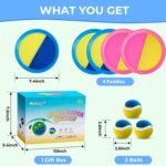Toss and Catch Ball Game Set for Kids Ages 4-8 – Outdoor Summer Toys for Backyard, Beach, Lawn – Fun Family Games, Birthday for Boys & Girls (Blue & Pink) - Image 4