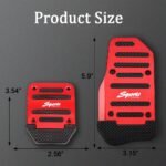 3PCS Car Non-Slip Aluminum Alloy Pedal Pads, Manual Transmission Brake Pedal Covers, Sports Gas Fuel Petrol Clutch Foot Pedals, Anti-rubbing Car Clutch Pedal Kits Suitable for Car SUV ATV (Red) - Image 3