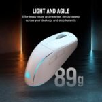 Corsair M75 Wireless RGB Lightweight FPS Gaming Mouse – 26,000 DPI – Swappable Side Buttons – iCUE Compatible – PC – White - Image 7