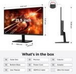 KOORUI Computer Monitor 22 Inch PC Gaming Full HD 1080P 100Hz VA Panel LCD Display with Adpitive sync (HDMI/VGA/VESA 100x100mm/Audio Out) - Image 8