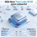 Gaming Laptop, Window 11 Pro Laptop Computer,16 Inch Lap Top,16GB RAM 1TB SSD PC 2026, N150 Processor (4C/4T,Up to 3.6GHz),Office 365,WiFi 5,BT4.2,FHD 1920x1200(16:10),Backlit Keyboard,Gray - Image 3