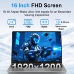 Gaming Laptop, Window 11 Pro Laptop Computer,16 Inch Lap Top,16GB RAM 1TB SSD PC 2026, N150 Processor (4C/4T,Up to 3.6GHz),Office 365,WiFi 5,BT4.2,FHD 1920x1200(16:10),Backlit Keyboard,Gray - Image 4