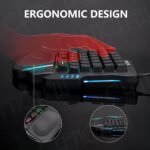CHONCHOW One Handed Gaming Keyboard, 35 Keys, Rainbow LED, Wired USB, Ergonomic with Wrist Rest, Mini Portable, PS4/PS5/Xbox/PC/Laptop Compatible - Image 5