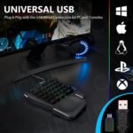 CHONCHOW One Handed Gaming Keyboard, 35 Keys, Rainbow LED, Wired USB, Ergonomic with Wrist Rest, Mini Portable, PS4/PS5/Xbox/PC/Laptop Compatible - Image 6