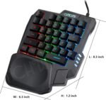 CHONCHOW One Handed Gaming Keyboard, 35 Keys, Rainbow LED, Wired USB, Ergonomic with Wrist Rest, Mini Portable, PS4/PS5/Xbox/PC/Laptop Compatible - Image 8