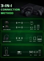RYR Wireless Gaming Headset for Xbox Series X|S, Xbox One, PS5, PS4, Switch, Mac, Bluetooth 5.3, 3D Surround Sound, Rotatable Earmuffs, Gaming Headphones with Noise Canceling Microphones-Blackgreen - Image 4