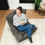 Big Joe Roma Gaming Bean Bag Chair for Kids, Teens, Adults, Shadow Graphite Vintage Suede, 3 Foot Lightweight Refillable - Image 6