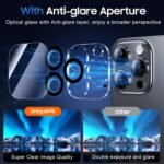 UniqueMe for 3 Pack iPhone 16 Pro/iPhone 16 Pro Max Camera Lens Protector - [Drop Protection] [Case Friendly] 9H Tempered Glass Camera Cover Screen [Update New Version] - Image 5