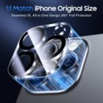 UniqueMe for 3 Pack iPhone 16 Pro/iPhone 16 Pro Max Camera Lens Protector - [Drop Protection] [Case Friendly] 9H Tempered Glass Camera Cover Screen [Update New Version] - Image 6